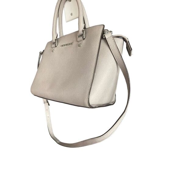 Michael Kors Selma Medium Satchel Crossbody Dark Dune Saffiano Leather - Picture 5 of 15